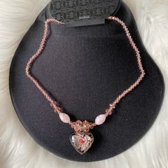 Brand new Jewellery- Pink Flower Necklace Heart Shape