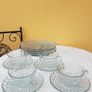 Set of 4 Anchor Hocking Bubble Blue Grill Plates, Cups & Saucers from 1940s Image 2
