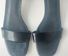 ALDO Sake Black Croc Block Heels with Mirror Detail - UK 7 (EU 40)