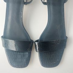 ALDO Sake Black Croc Block Heels with Mirror Detail - UK 7 (EU 40)