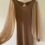 Nicole For F.R Soft Viscose Creamy Caramel Dress with Long Bishop Sleeves Image 2