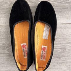 TEMU Black Round Toe Fabric Black Slip-on Shoes Size 38
