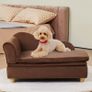 Pet Sofa, Dog Couch for Medium-Sized Dogs and Cats, Soft Velvety Dog Sofa Bed, 81 lbs Loading Cat Sofa, Dark Brown Image 3