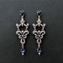 Sapphire Stone Art Deco Vintage Style Wedding Bridal Drop Earrings Image 2