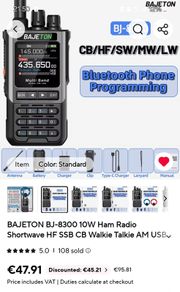 Bajeton Bj-8300  fm am usb lsb 2mhx to 999mhz transceiver