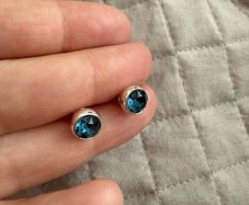 earrings pleated blue
