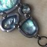 Vintage antique abalone sterling silver bracelet Image 3
