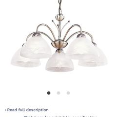 Milanese 5Lt Pendant Light - Antique Brass Metal & Alabaster Glass