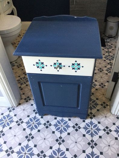Navy blue bedside locker/ bathroom cabinet