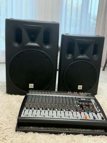 PA Sound System  Behringer PMP6000 Mixer  2 T.Box Speakers
