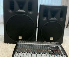 PA Sound System  Behringer PMP6000 Mixer  2 T.Box Speakers