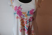 Longer line cream floral top size UK10/12 EU38/40 Postage included