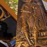 Copper painting representing a fisherman - Old Japanese Ancient Arts and Crafts Measures 22 x 49 cm. Image 6