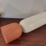 Fabulous Ceramic and Wood "TWO" Vase by the Danish Design Company Kristina Dam Studio, Copenhagen, Excellent Condition, Monochromatic Scandi Minimalism at its Best Image 7