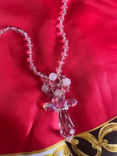 White & Rose Quartz necklace