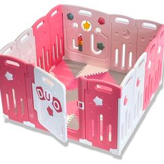 The Venture All Stars Baby Playpen in pink.