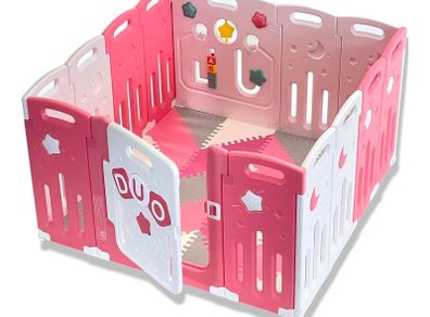 The Venture All Stars Baby Playpen in pink.