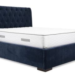 Navy Blue Velvet Double Bed