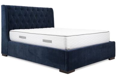 Navy Blue Velvet Double Bed