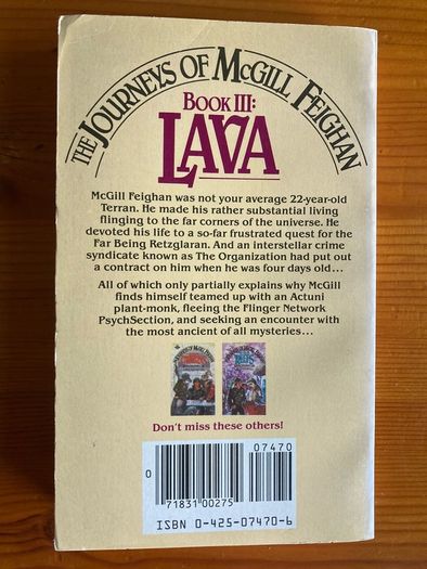 Fantasy book:'The Journeys Of McGill Feighan' Book: LAVA