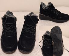 black suede boots, new