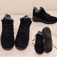 black suede boots, new