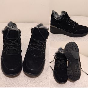 black suede boots, new