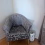 Grey Flower Patterned Armchair Image 7