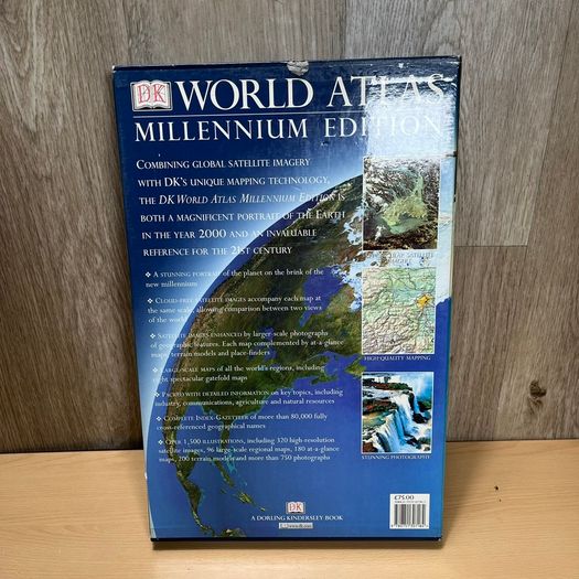 DK World Atlas Millennium Edition Large Hardcover Book - VERY GOOD