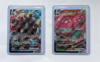 Venusaur VMAX SWSH102 & Blastoise VMAX SWSH103 Pokemon cards
