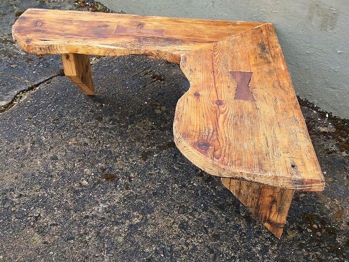 Rustic Driftwood Floating Corner Shelf