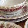 18 pcs Myott Ironstone Ware,  Handled Soup Bowls And Plates Rialto Marone Image 5