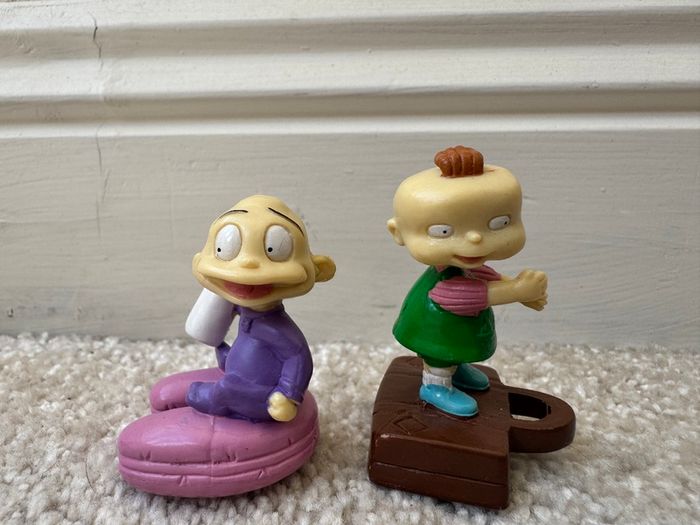 2001 Phil and Dil DeVille approx. 2" Weetos Cereal EUROPE PVC Action Figure Rugrats Used Please see photos