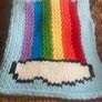Handmade Fingerknit Rainbow Cloud Chunky Knit Blanket Image 7