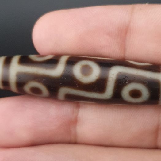 Antique Himalayan 9 Eyes Agate Dzi Bead Amulet