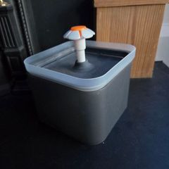 Cat water fountain and delayed feeder
