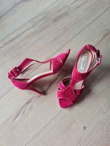 Lk Bennett Leather Mid Heel Sandals