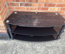 Tv Black Glass Table, 3 Tier in perfect condition