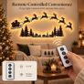 LED Reindeer Santa Sleigh Wall Deco Festive Christmas Lighting (100cm) 3D Light-Up Wooden Reindeer Christmas Decor, DIY fXmas Glow Wall Silhouette Lights,for Home Window Party Decoration Image 3