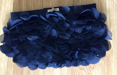 Ladies Chiffon & Satin Ruffle Ladies Clutch Bag