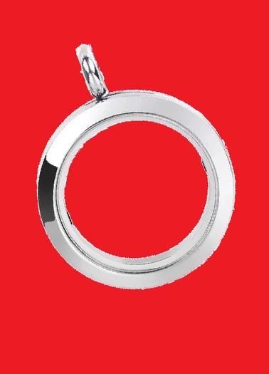 Silver tone floating locket pendant