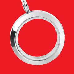 Silver tone floating memorial locket pendant