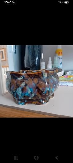 1960s glazed planter bowl