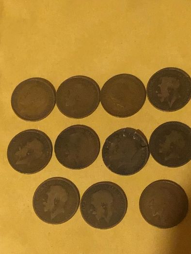 George V Half Penny 1915-1922 x11 Pictures