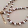 Natural Freshwater Pearl Necklace with Vintage Tiny Jasper Beads Image 8