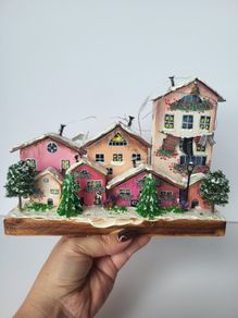 Handcrafted wooden village!