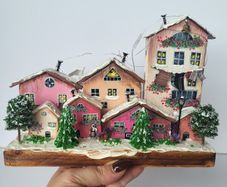 Handcrafted wooden village!