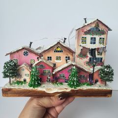 Handcrafted wooden village!