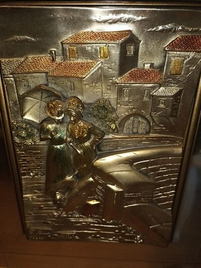Linea Fusco Italian Silver {925} Italian art work mirror framed 3D sculpture wall art