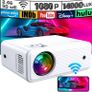 Mini Projector, ClokoWe WiFi Projector with Projector 1080P Full HD, 14000 Lux Portable Video 4K Projector Compatible with iphone TV Stick PS5 HDMI USB, Multimedia Home Movie Theater Projector Image 2
